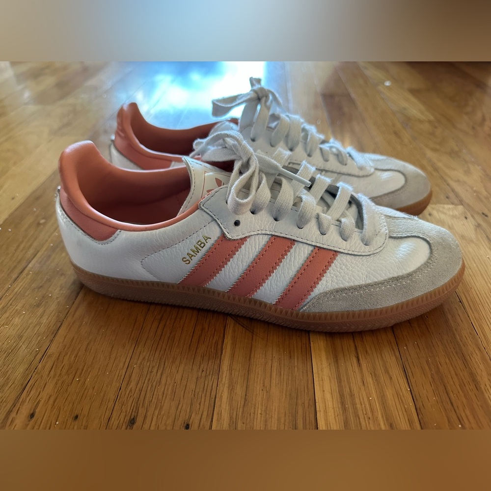 ADIDAS Samba in white/pink stripes